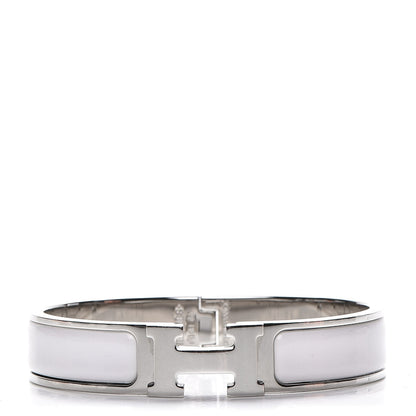 Hermes Enamel Narrow Clic Clac H Bracelet PM White 1 of 5
