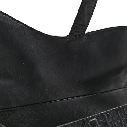 Christian Dior Calfskin Embossed Oblique Saddle Bag Black 9 of 13