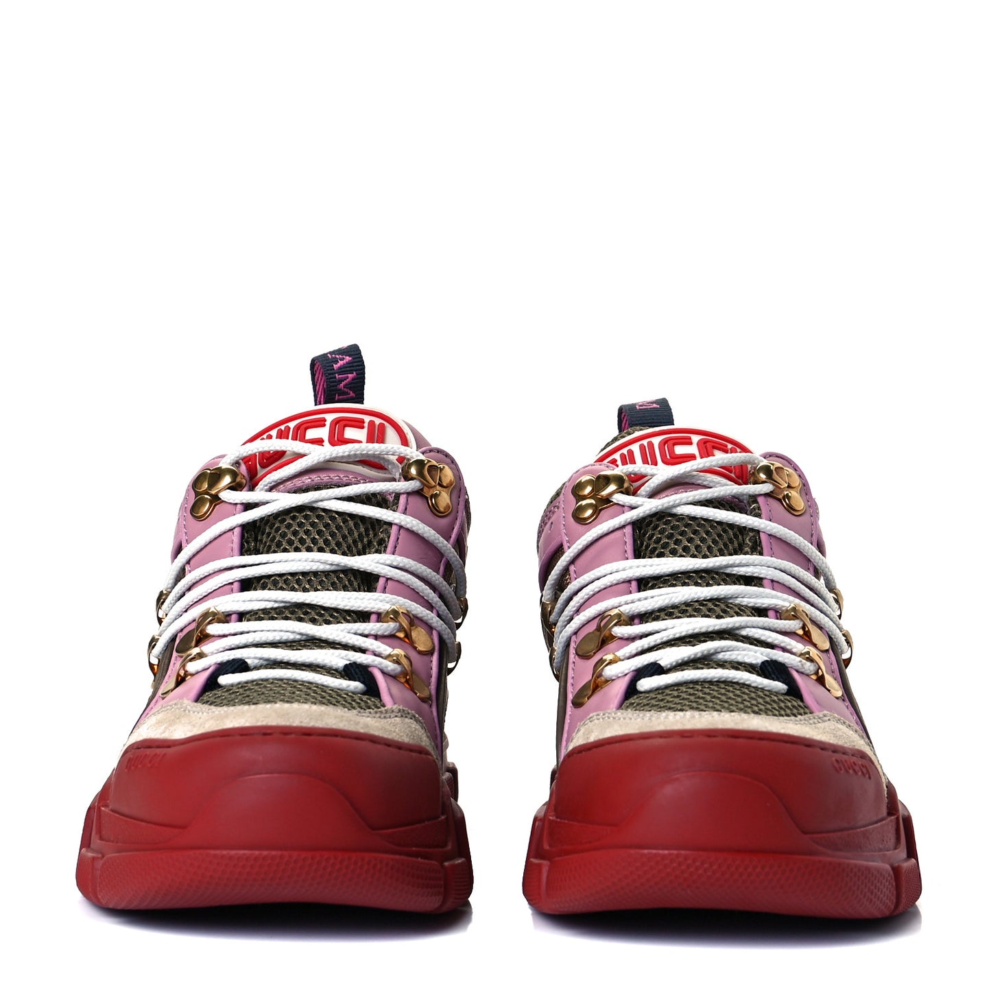 X SEGA Mesh Canvas Calfskin Womens Flashtrek Sneakers 35 Military Oatmeal Carmine Rose Ardesia