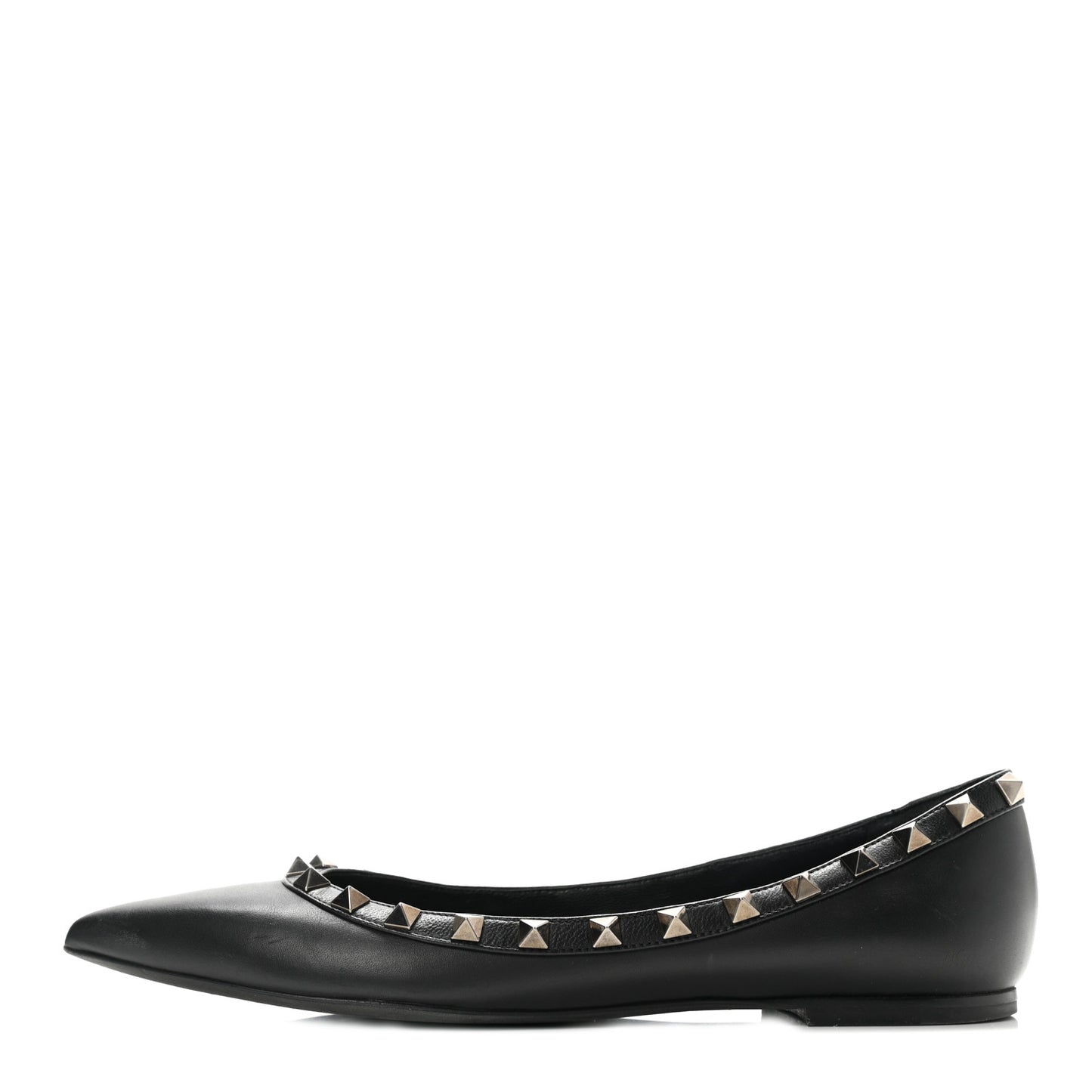 Nappa Rockstud Ballerina Flats 37 Black