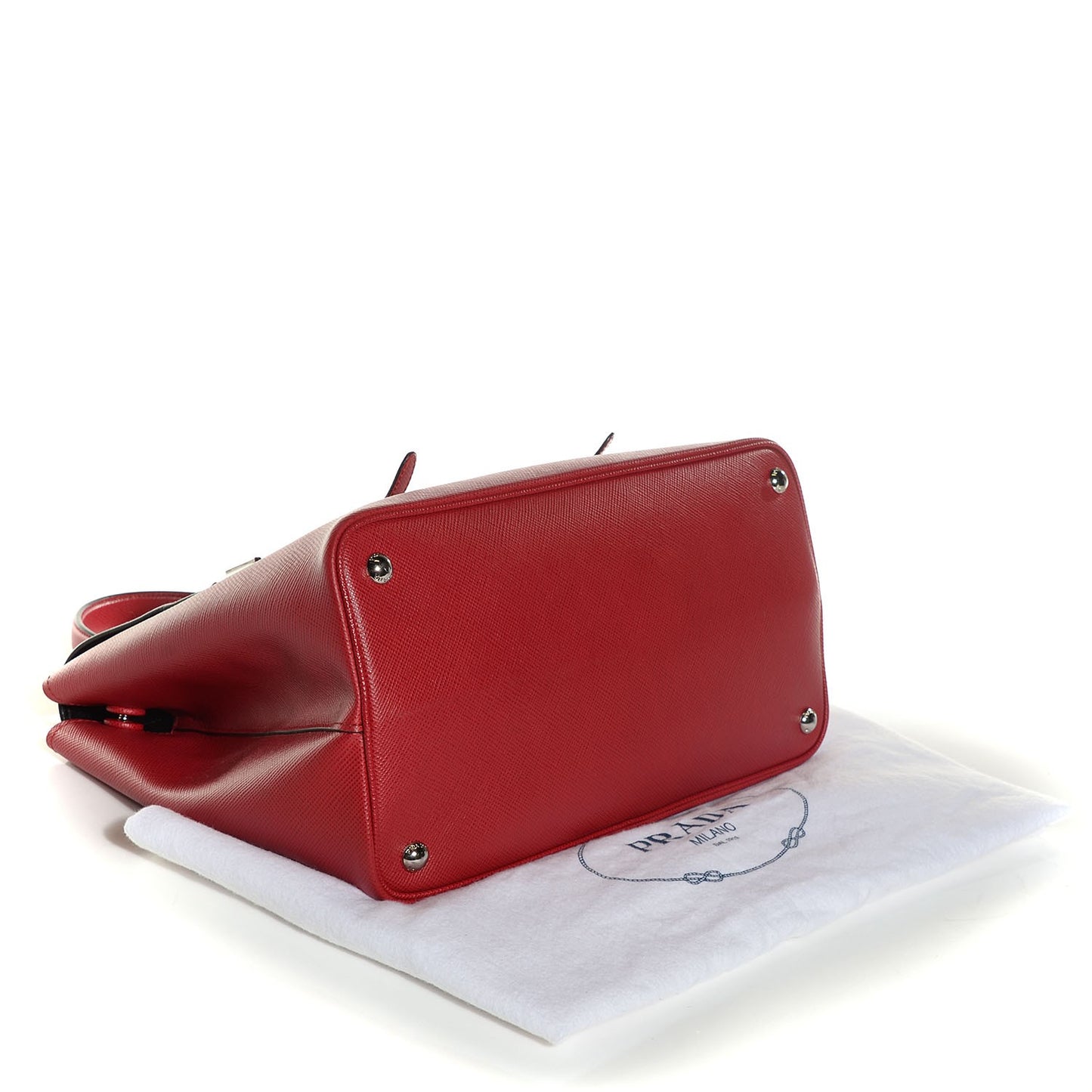 Saffiano Cuir Convertible Top Handle Tote Fuoco