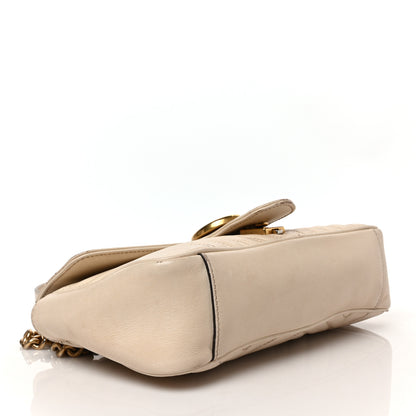 Gucci Calfskin Matelasse Small GG Marmont Shoulder Bag White 4 of 11