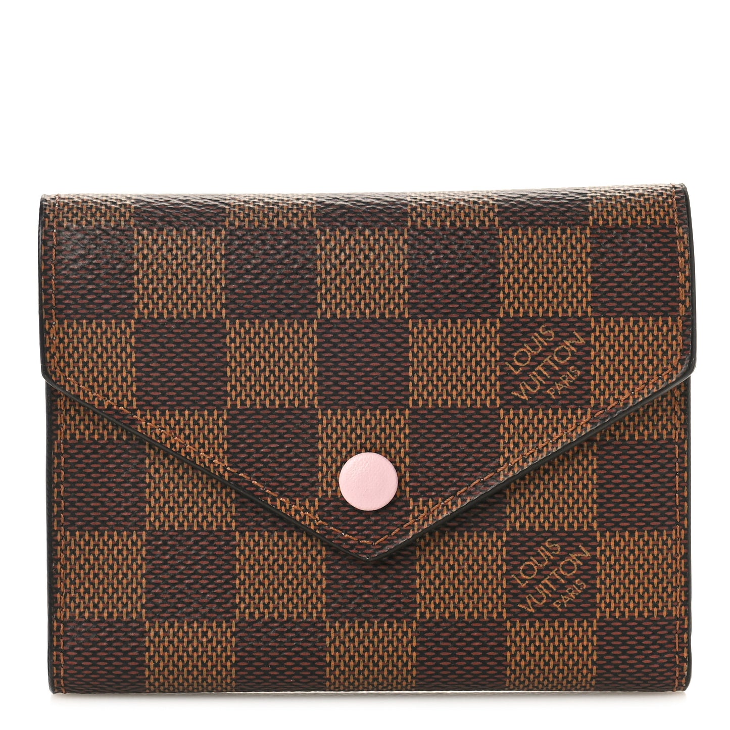 Damier Ebene Victorine Wallet Rose Ballerine