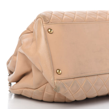 Chanel Lambskin Quilted Large Just Mademoiselle Bowling Bag Beige 6 of 10