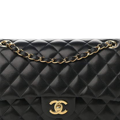 Chanel Lambskin Quilted Medium Double Flap Black 9 of 15