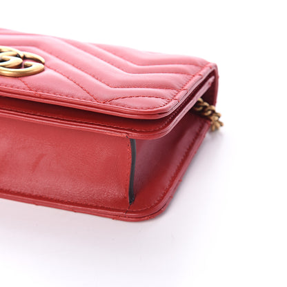 Gucci Calfskin Matelasse GG Marmont Mini Bag Hibiscus Red 7 of 7