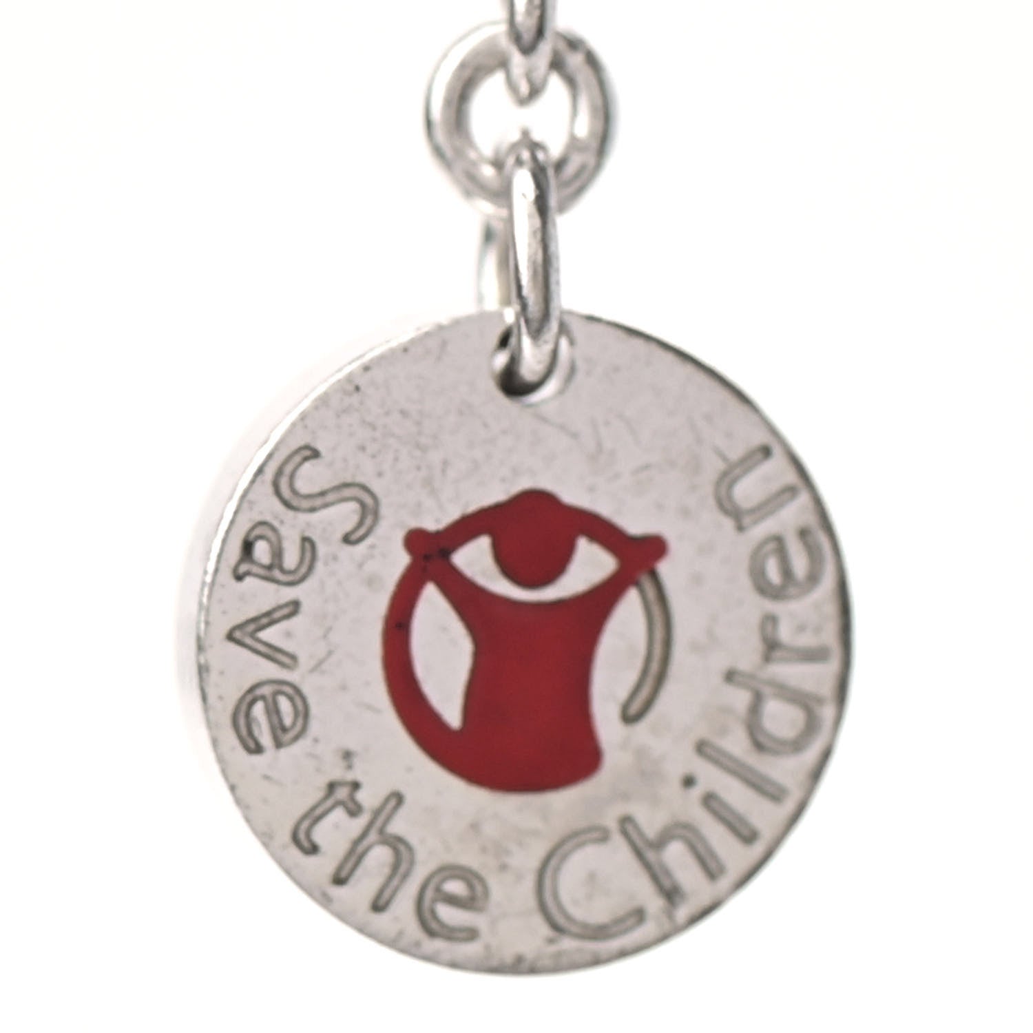 Bulgari Sterling Silver Ceramic Save The Children Pendant Necklace 5 of 13