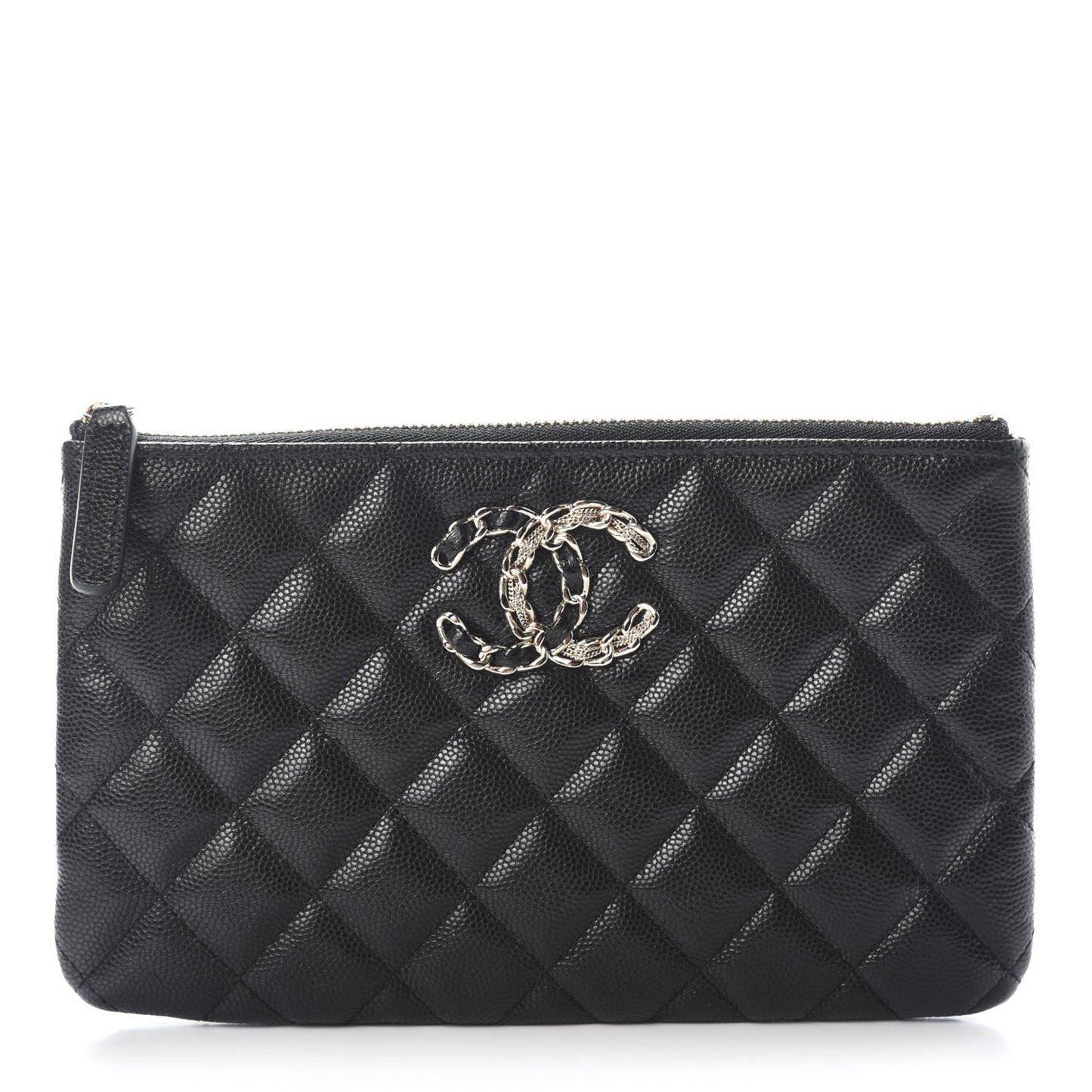 Caviar Quilted Small French New Wave CC Pouch Black