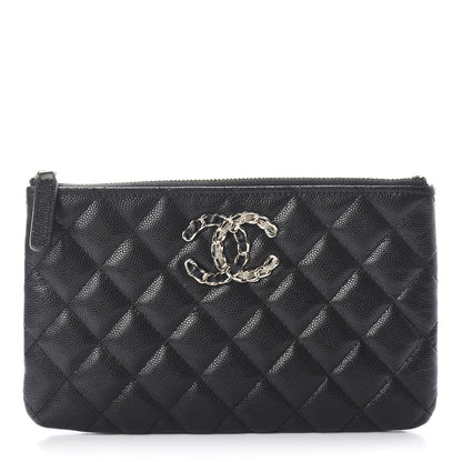 Chanel Caviar Quilted Small French New Wave CC Pouch Black 1 of 7