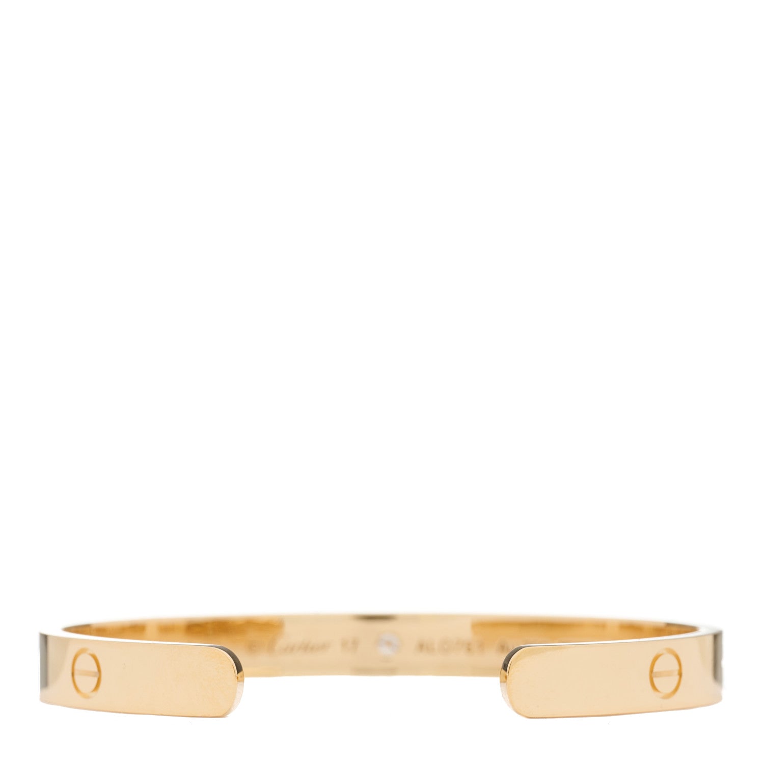 Cartier 18K Yellow Gold 1 Diamond LOVE Cuff Bracelet 17 3 of 3