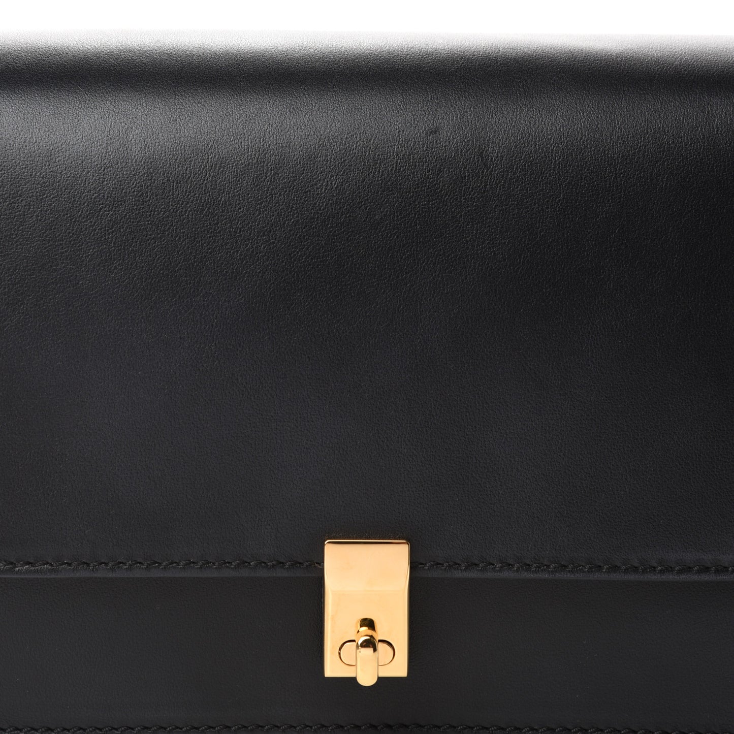 Vitello Turnlock Flap Shoulder Bag Black