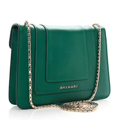 Bulgari Calfskin Small Serpenti Forever Snake Strap Crossbody Bag Emerald Green 4 of 9