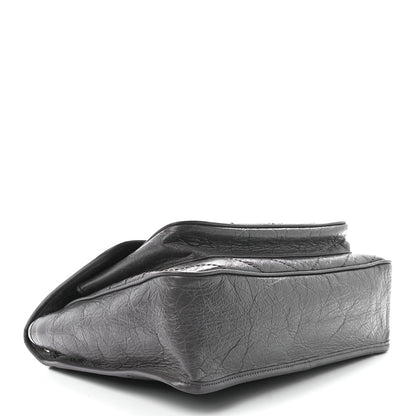 Saint Laurent Crinkled Calfskin Matelasse Monogram Large Niki Chain Satchel Storm 4 of 12