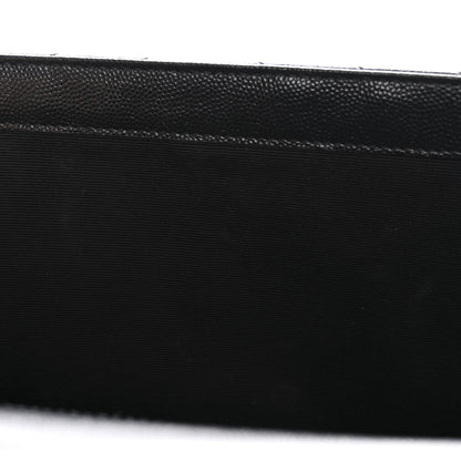 Saint Laurent Grain De Poudre Matelasse Chevron Large Monogram Satchel Black 5 of 12