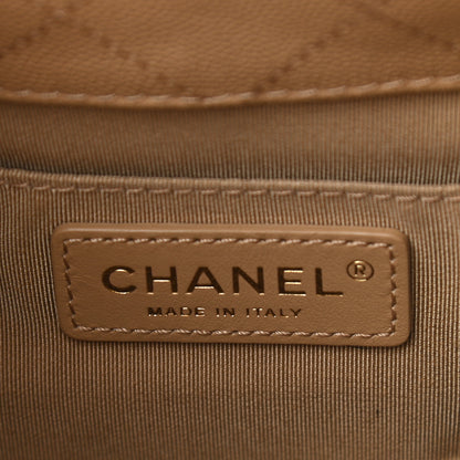 Chanel Caviar Quilted Rolled Up Bucket Drawstring Bag Beige 6 of 10