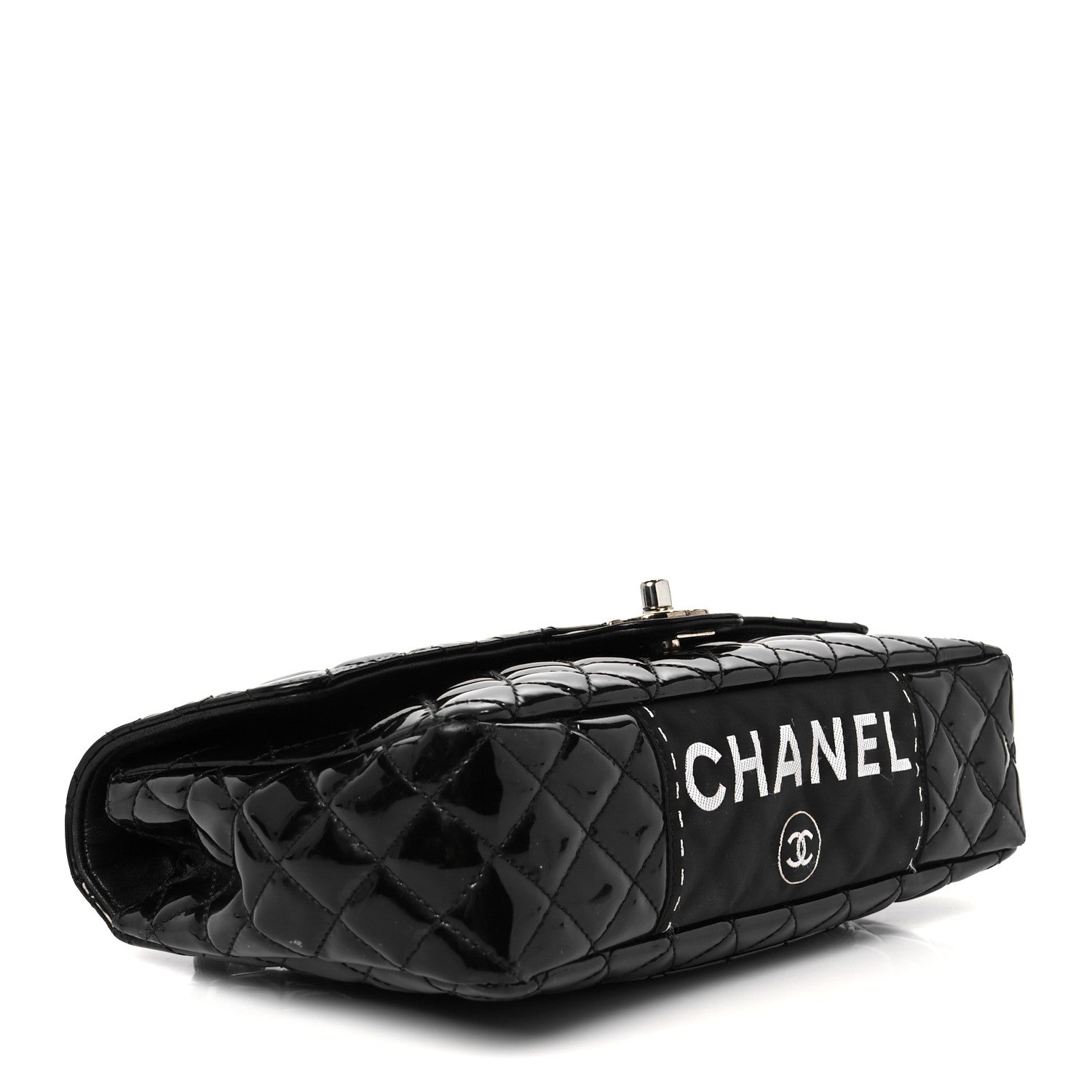 Chanel Patent Quilted Secret Label Medium Flap Black 4 of 12