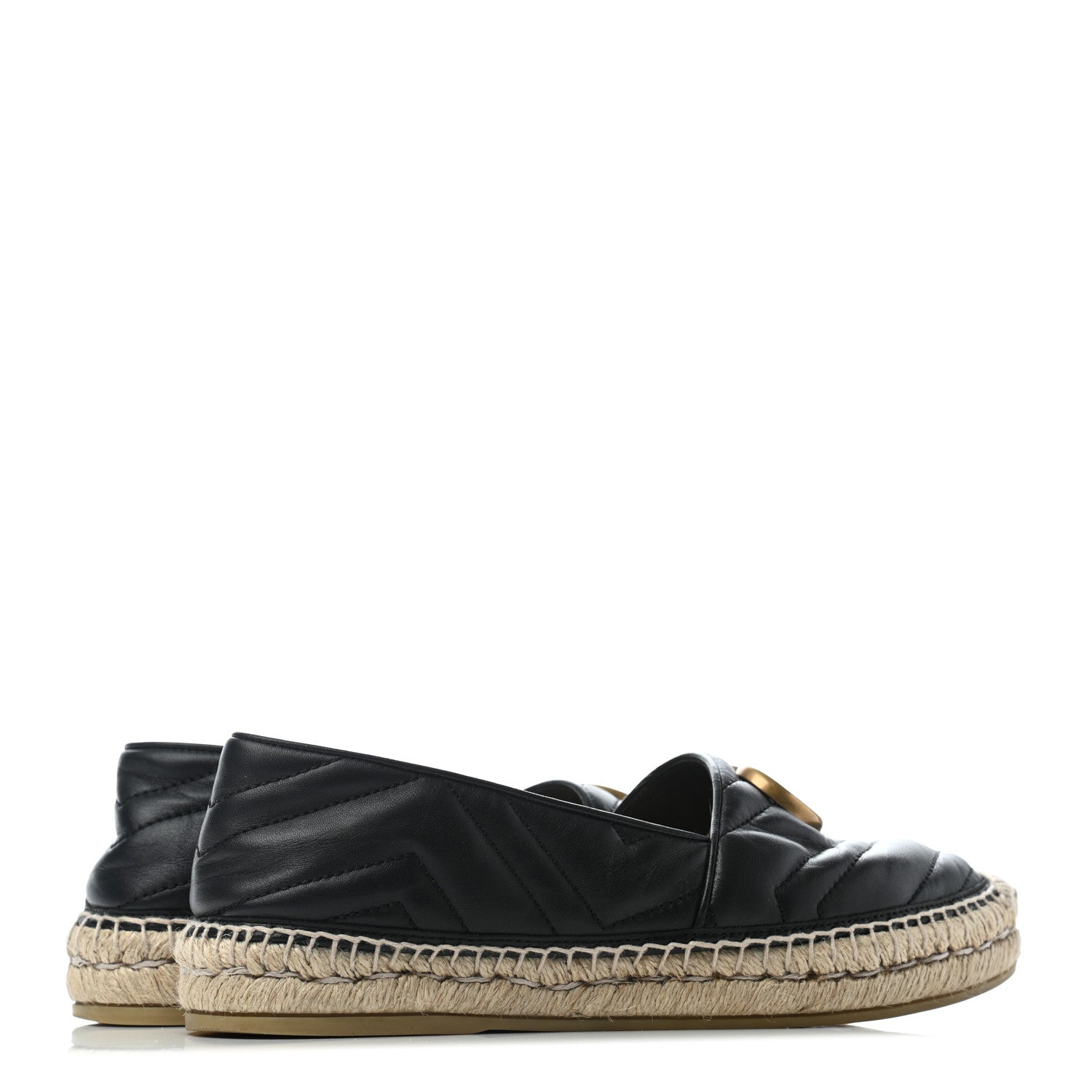 Gucci Nappa Matelasse GG Marmont Espadrilles 38.5 Black 3 of 6