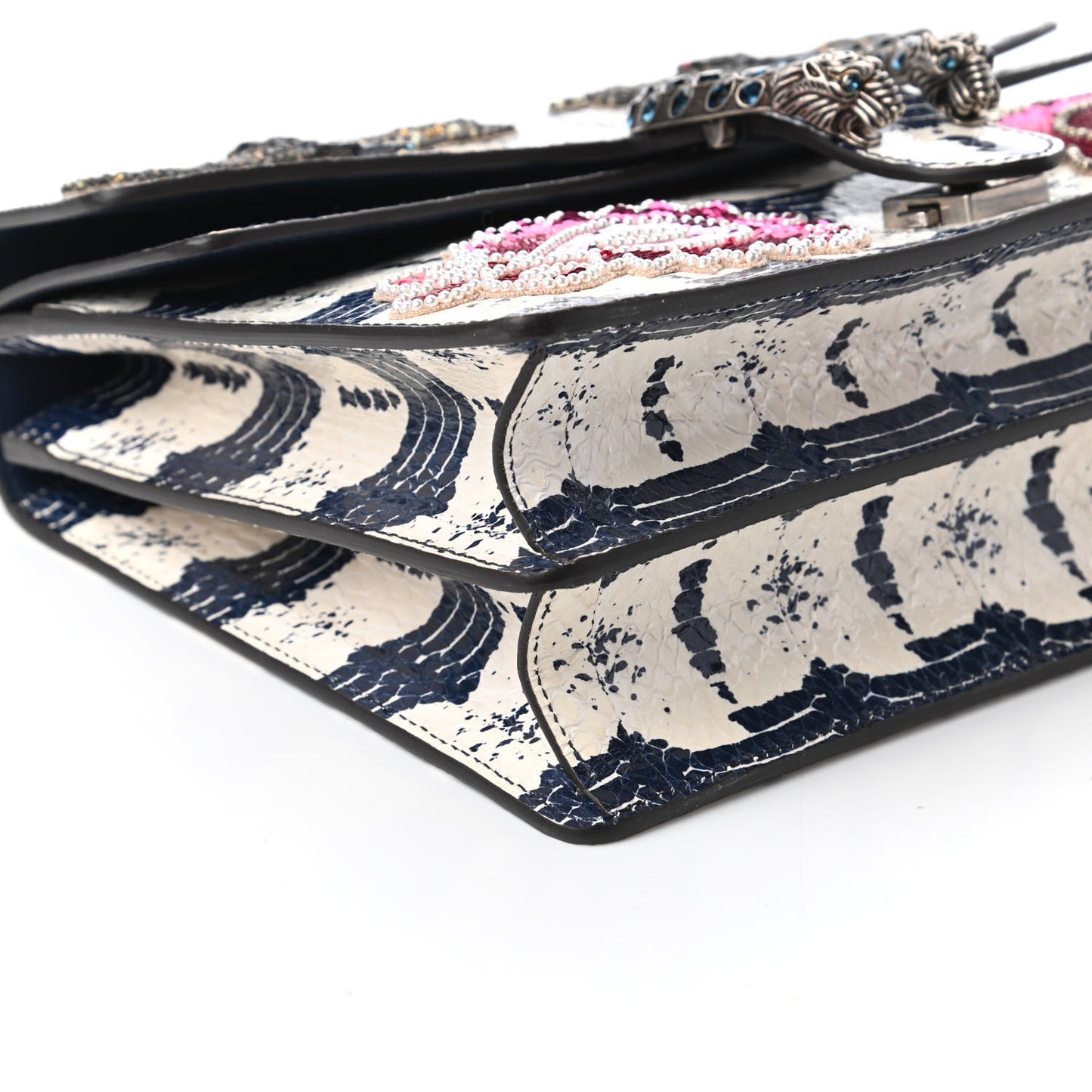 Snakeskin Dragonfly Medium Dionysus Shoulder Bag Blue