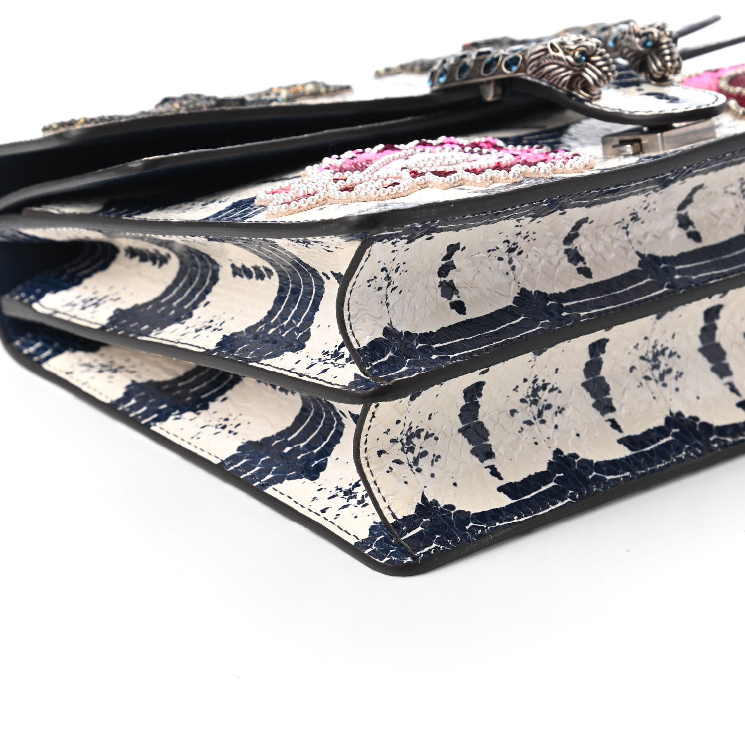 Gucci Snakeskin Dragonfly Medium Dionysus Shoulder Bag Blue 6 of 12