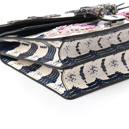 Gucci Snakeskin Dragonfly Medium Dionysus Shoulder Bag Blue 6 of 12