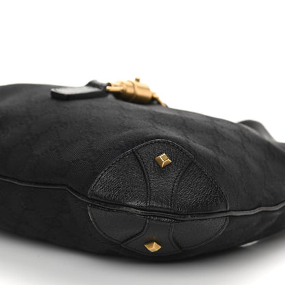 Gucci Monogram Piston Lock Jackie O Hobo Black 10 of 11