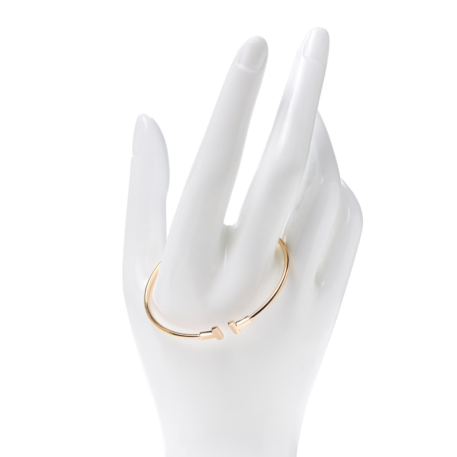 Tiffany 18K Rose Gold Narrow T Wire Bracelet 2 of 5