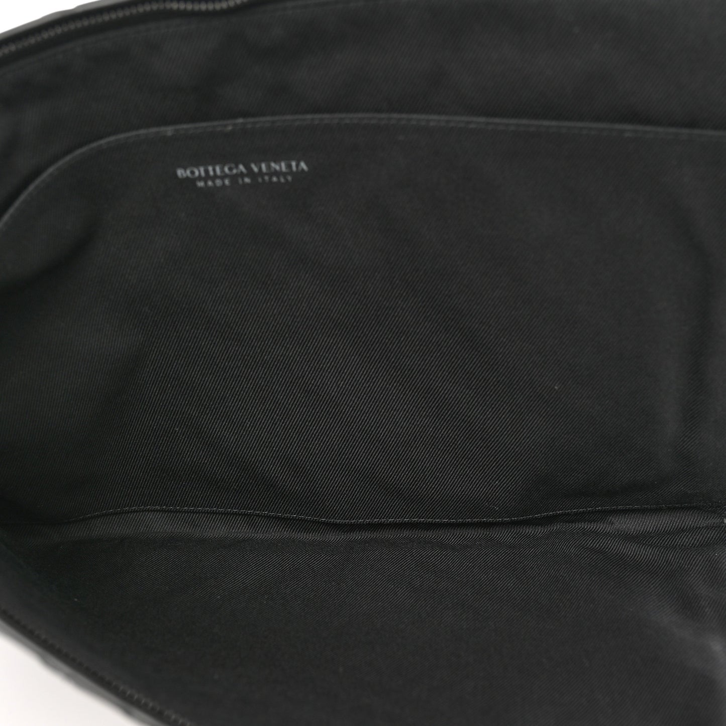 Nappa Intrecciato Flat Zip Pouch Black
