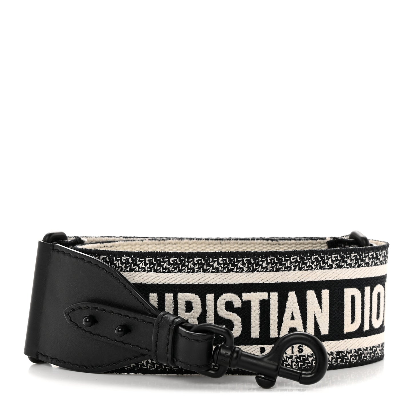 Canvas Embroidered Shoulder Strap Black Ultramatte