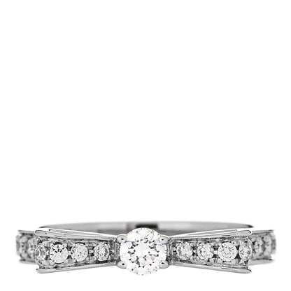 Chanel 18K White Gold Diamond Ruban Ring 45 3.25 1 of 5