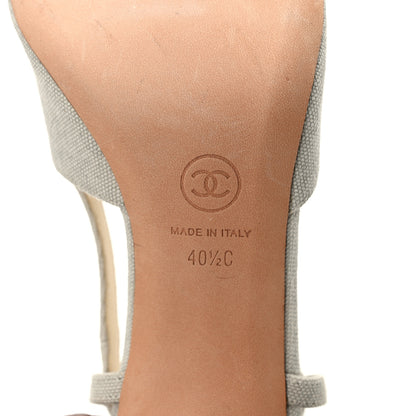 Chanel Canvas Camellia Slingback Sandals 40.5 6 of 7
