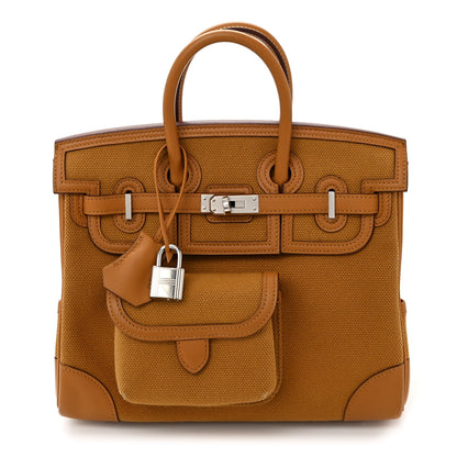 Hermes Toile Goeland Swift Cargo Birkin 25 Gold 1 of 14