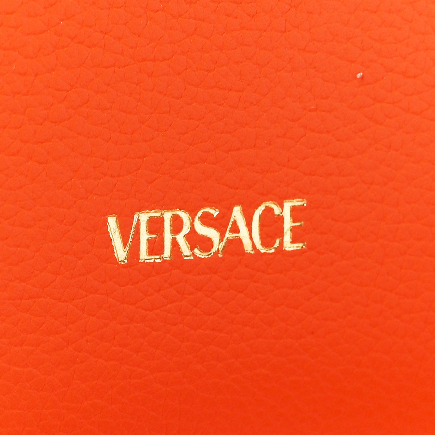 Grained Calfskin La Medusa Crossbody Bag Orange