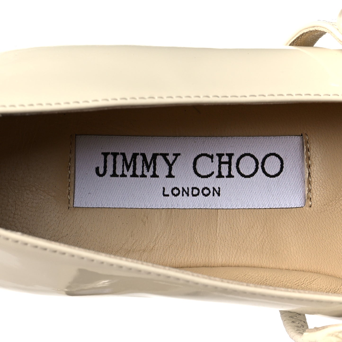 Patent Pearl Ade Mary Janes Flat 35 Latte White