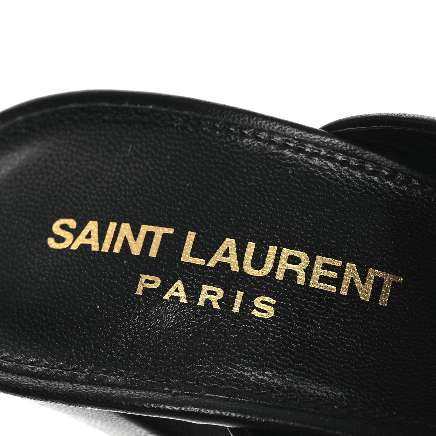 Saint Laurent Calfskin Bianca Knotted Mule Sandals 37 Black 9 of 14
