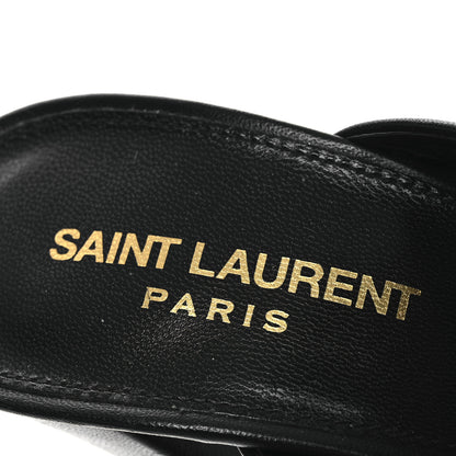 Saint Laurent Calfskin Bianca Knotted Mule Sandals 37 Black 9 of 14