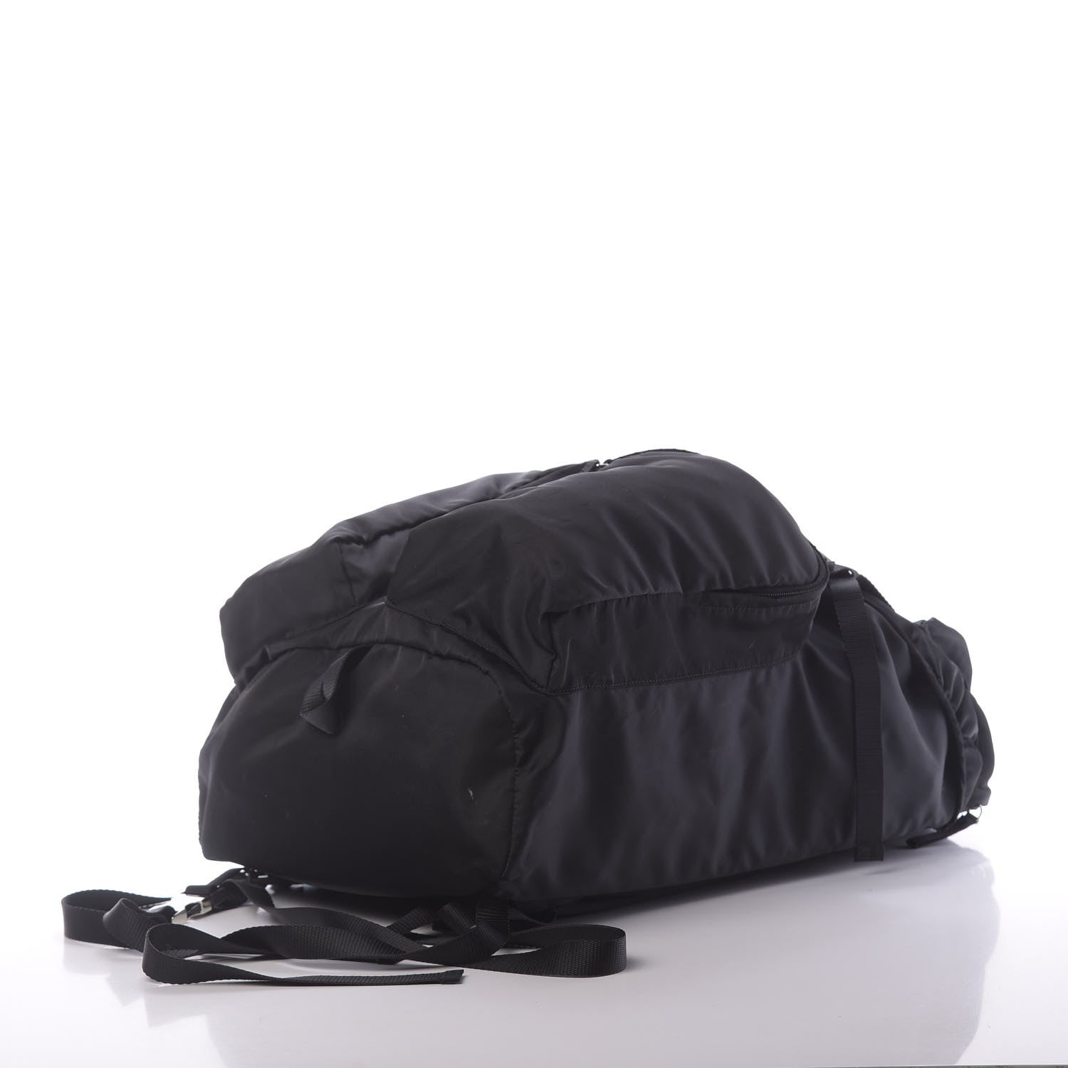 Prada Technical Nylon Double Buckle Backpack Black 3 of 10