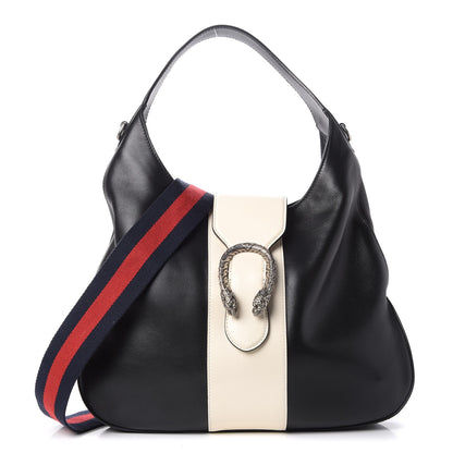 Gucci Calfskin Web Medium Dionysus Hobo Black White 1 of 7