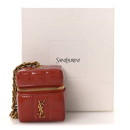 Saint Laurent Patent Calfskin Cassandre Matelasse Carre Mini Cube On Chain Mild Rose 9 of 9
