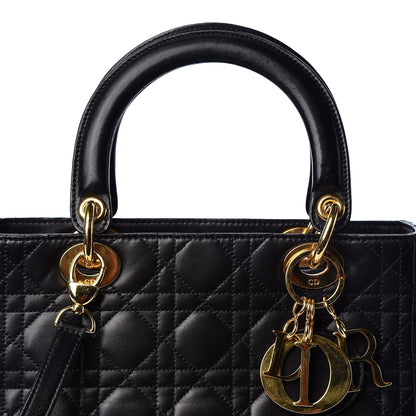 Christian Dior Lambskin Cannage Medium Lady Dior Black 6 of 9