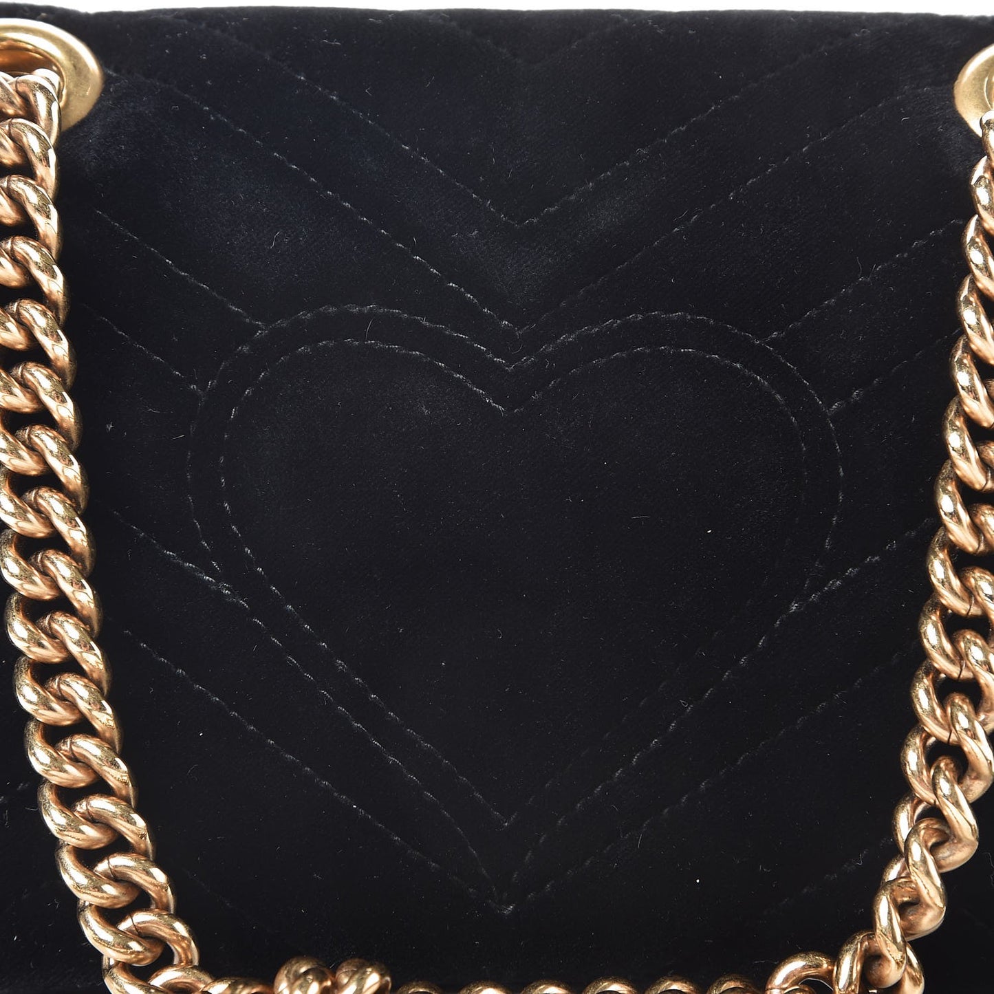 Velvet Matelasse Mini GG Marmont Shoulder Bag Black