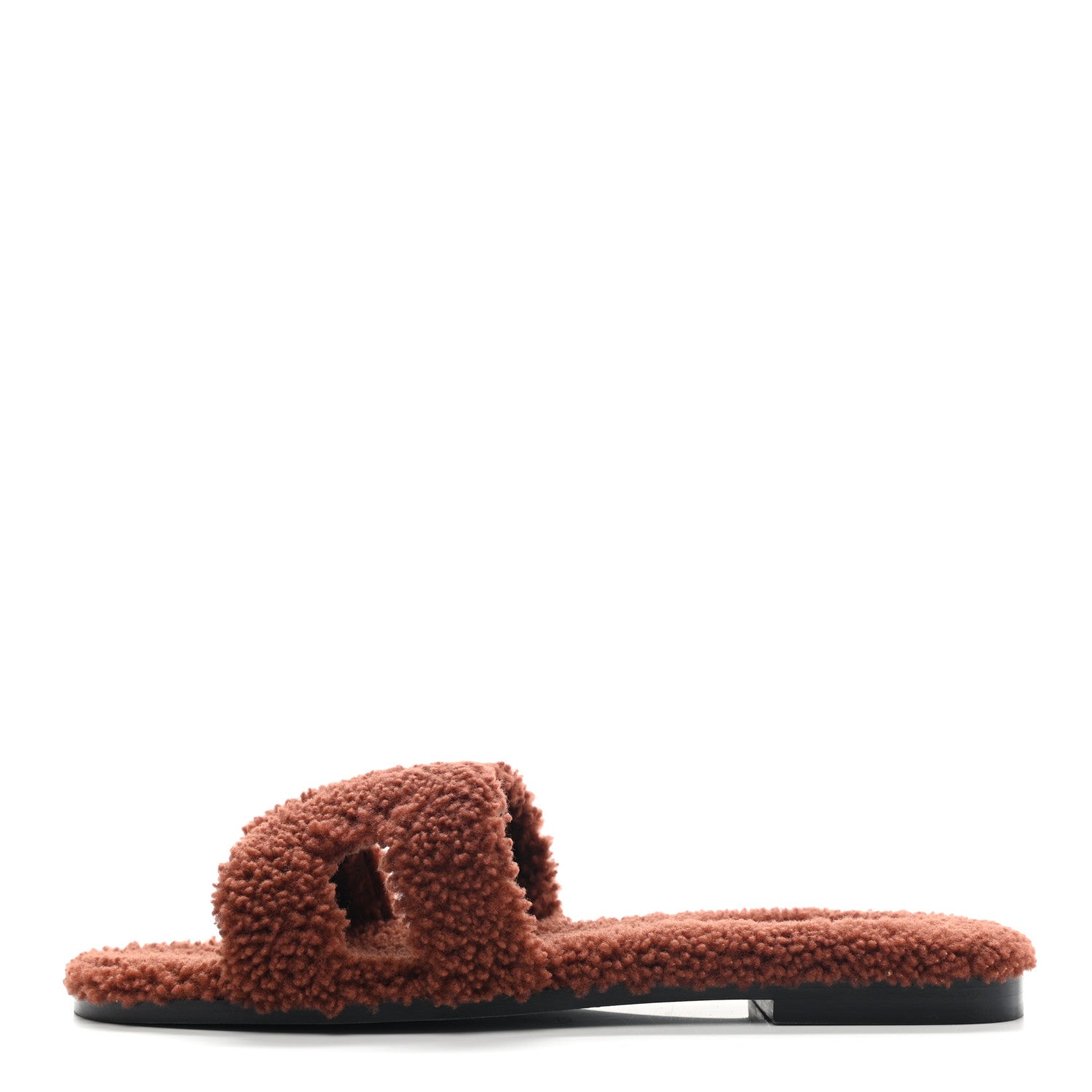 Hermes Woolskin Oran Sandals 39 Cognac 1 of 8