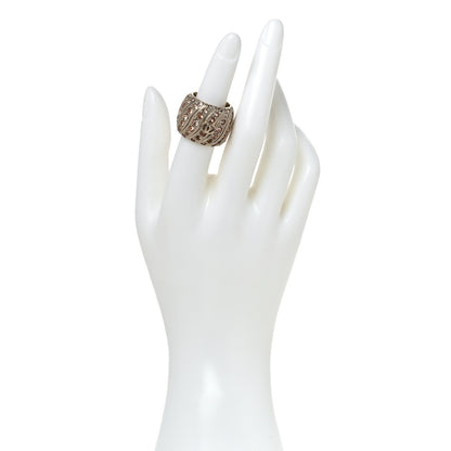 Chanel Crystal CC Ring 7 Gold 2 of 5
