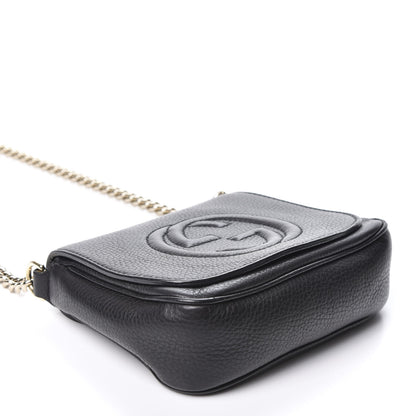 Gucci Pebbled Calfskin Small Soho Flap Crossbody Black 3 of 9