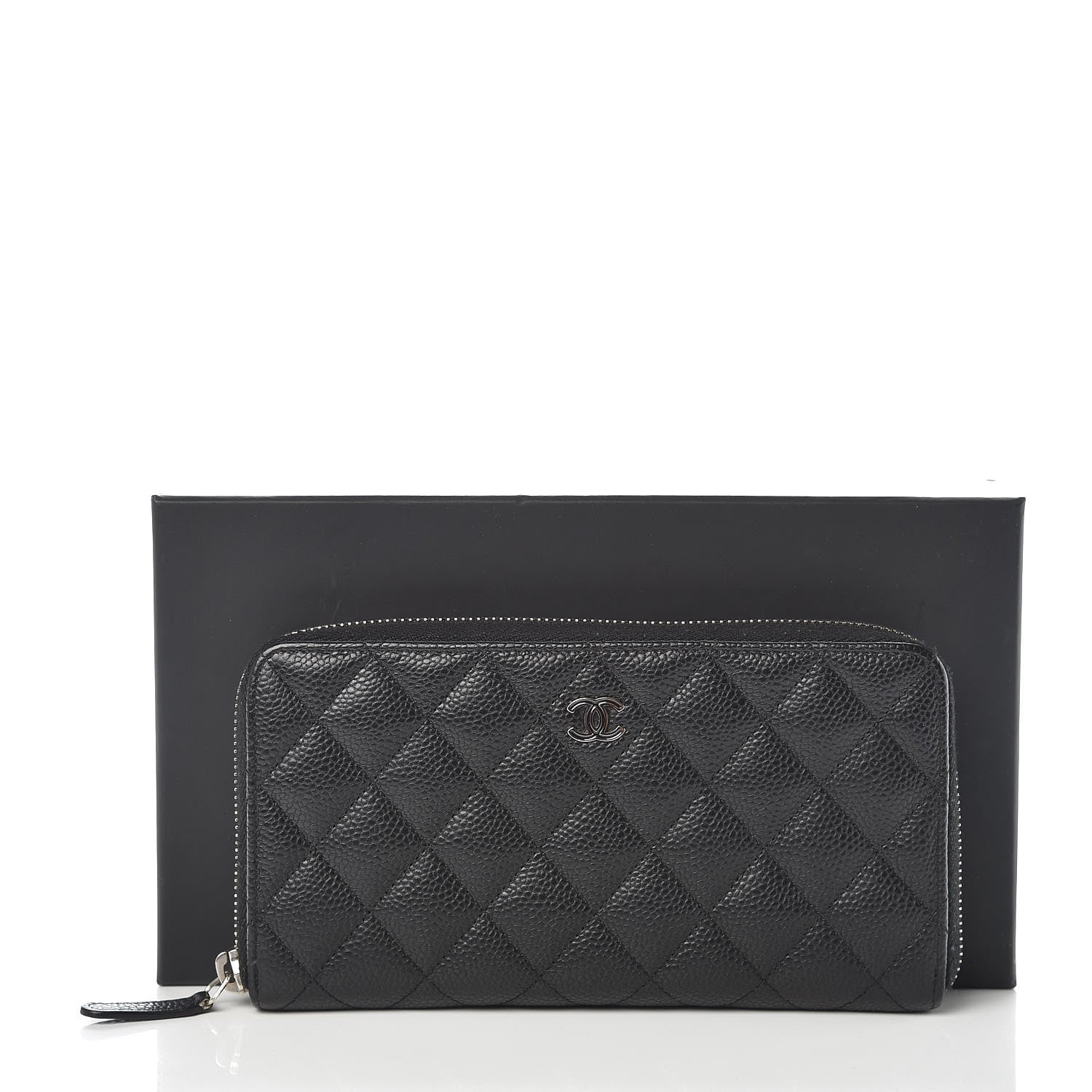 Chanel Caviar Quilted Large Gusset Zip Around Wallet Black 9 of 9