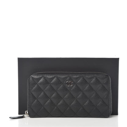 Chanel Caviar Quilted Large Gusset Zip Around Wallet Black 9 of 9