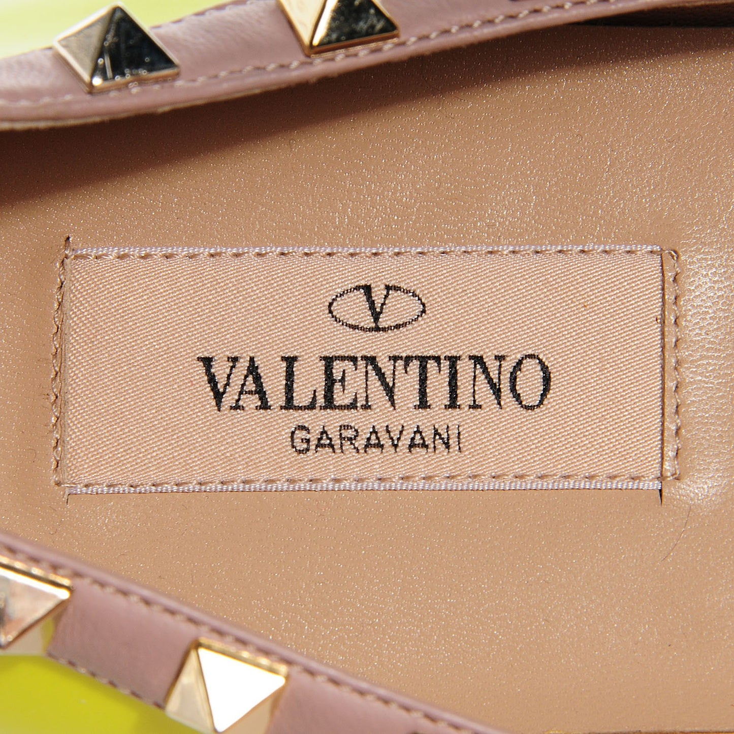 Patent Rockstud Ballerina Flats 40 Yellow Fluo Poudre