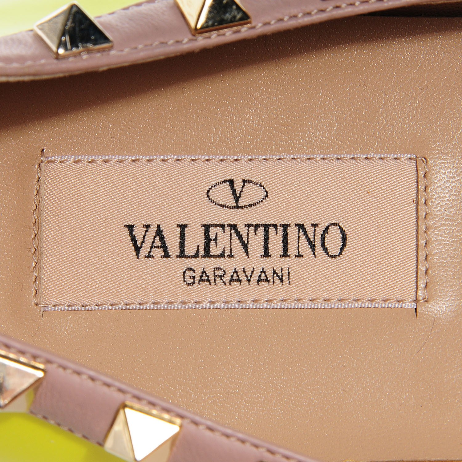 Valentino Garavani Patent Rockstud Ballerina Flats 40 Yellow Fluo Poudre 5 of 6