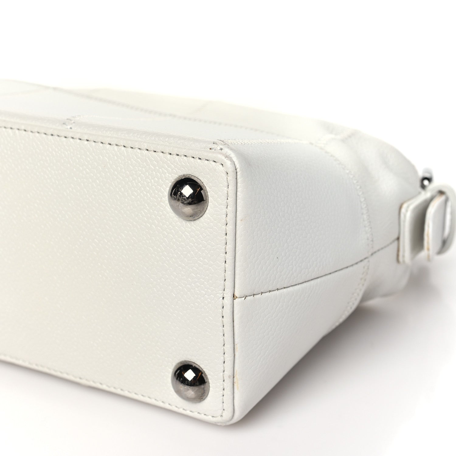 Chanel Caviar Square Stitched Bag White 10 of 14