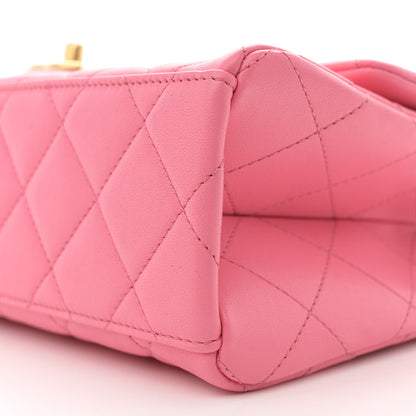 Chanel Lambskin Quilted Chaine Lettre Flap Pink 10 of 11