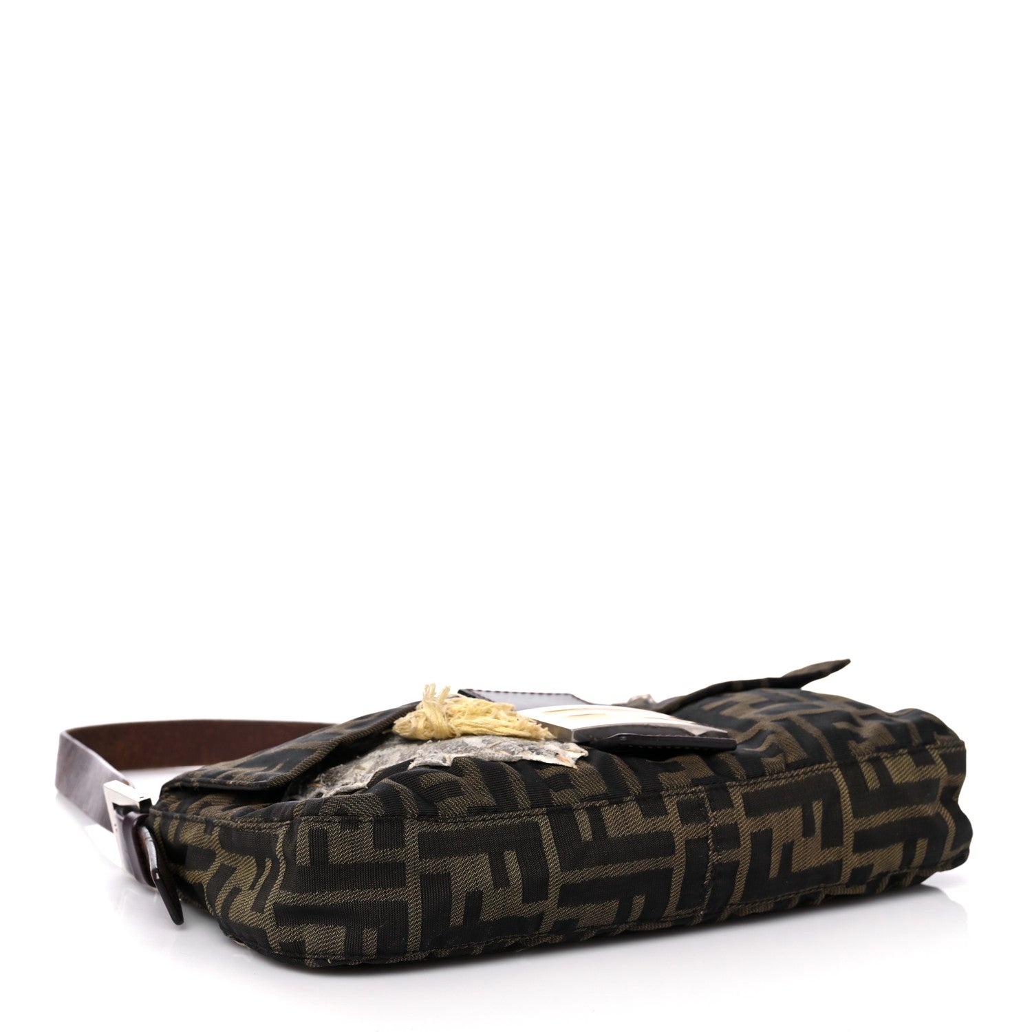 Fendi Zucca Flower Applique Baguette Tobacco 3 of 17